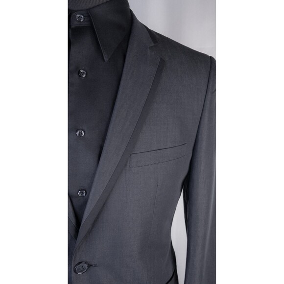 ENGLISH LAUNDRY Gray Tuxedo Sport Coat Suit Jacket Cotton Blend Sz 40L 1-Button - Picture 4 of 13